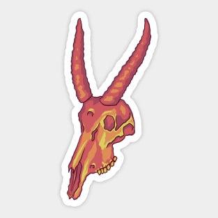 Neon Antelope Skull Sticker